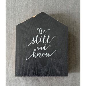 Hobby Lobby Barndominium Be Still and Know Wood House Sign Black Farmhouse Decor